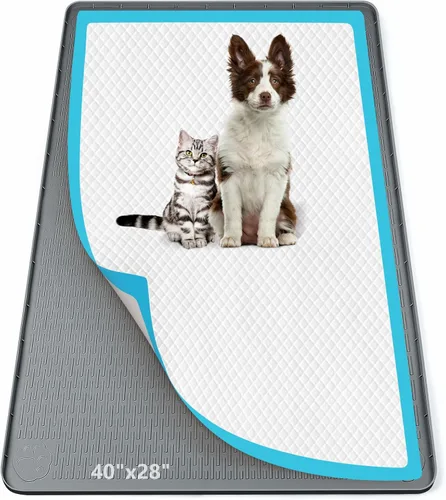 Miniatura 19 de Soporte para orina para perros, 51 x 25.6 pulgadas, de silicona, a prueba de fugas, borde alto, antiderrames, para cachorros, gatos, conejos