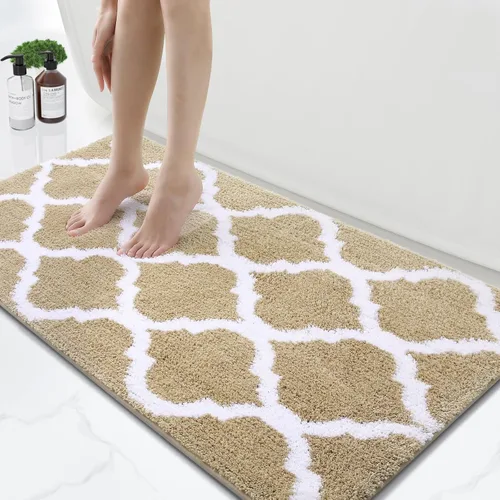 Miniatura 43 de OLANLY Alfombras de baño de 24 x 16 pulgadas, microfibra suave y absorbente, antideslizante y peluda, lavable a máquina, tapetes para el suelo