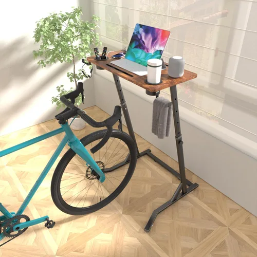 Miniatura 2 de OrigoDeco Escritorio de ciclismo de interior, escritorio de pie ajustable para almohadilla para caminar, escritorio de entrenamiento de bicicleta