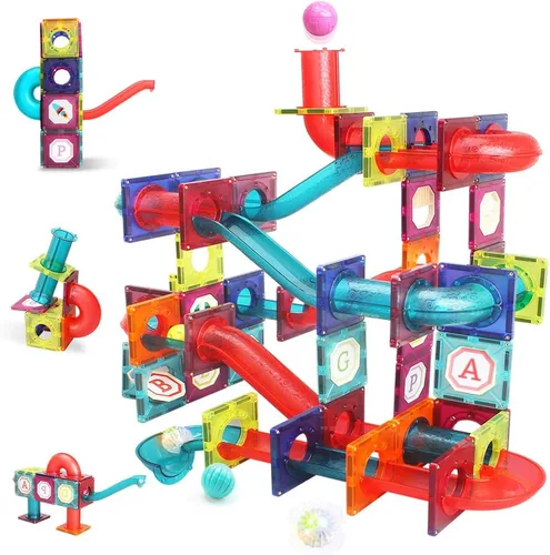 Azulejos magnéticos, bloques magnéticos de tubo de 125 piezas para niños pequeños, juguetes de imanes transparentes 3D, juguete STEM para niños,
