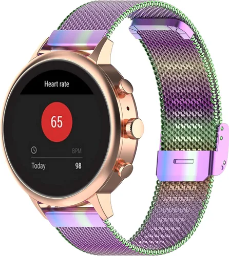 E ECSEM Correa de reloj compatible con Fossil Gen 6 1.654 in/Gen 5E 1.654 in/Gen 4 Q Venture HR/Charter HR pulseras de 0.709 in de malla tejida de