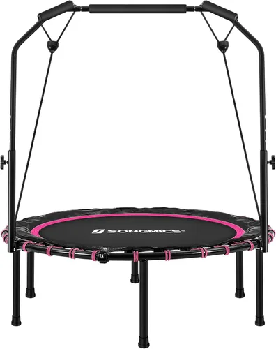 Miniatura 2 de SONGMICS Mini trampolín de fitness de 40 pulgadas, rebote de fitness con pasamanos ajustable, trampolín plegable para entrenamiento en casa, carga