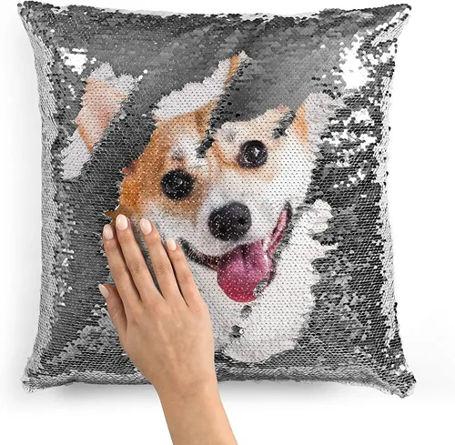 Miniatura 10 de Fundas de almohada personalizadas con lentejuelas Funda de almohada reversible personalizada para Navidad, cumpleaños o cualquier ocasión Regalo