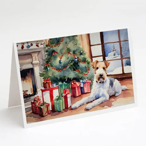 Miniatura 94 de Caroline's Treasures DAC2753GCA7P Paquete de 8 tarjetas de felicitación navideña acogedora de Husky siberiano Tarjetas en blanco con sobres