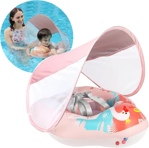 Free Swimming Baby - Flotador inflable para bebés con toldo para protección solar para piscinas