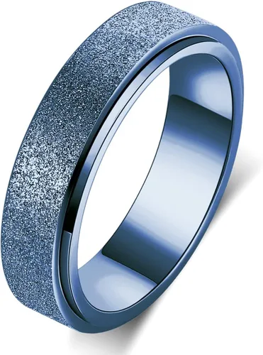 AmorArtSky Anillo para ansiedad para mujeres y hombres, anillo antiansiedad para aliviar el estrés, anillo giratorio de acero inoxidable de titanio,