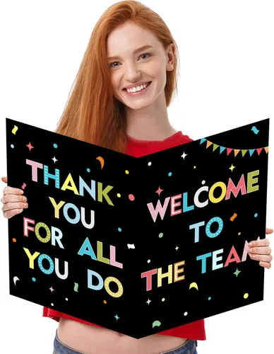 Miniatura 14 de Idealmuzik Tarjeta Jumbo de Feliz 10º Aniversario – Tarjeta de Felicitación de Congratulaciones Grande Plegada de 14x22 Pulgadas con Sobre, Tarjeta