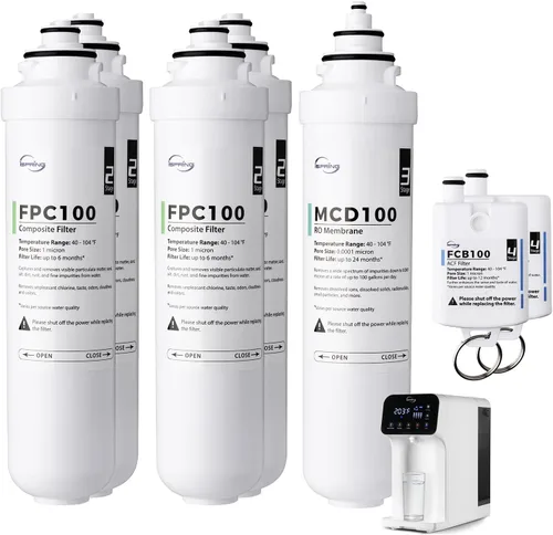 iSpring F7RCD100 Paquete de filtros de repuesto de 2 años para encimera de sistema RO RCD100, incluye FPC100 x4, MCD100 x1, FCB100 x2, 7 piezas