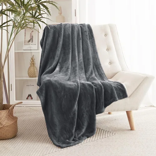 Miniatura 30 de RYB HOME Ropa de Cama Manta de Franela Tamaño Throw Todas las Estaciones Manta Ligera de Microfibra Suave que Ajusta Cubierta de Cama Colcha Crema