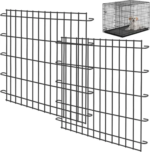 Tandefio Paquete de 2 paneles divisores de jaulas para perros de 36 pulgadas, divisor ajustable de metal para perreras para perros grandes, medianos