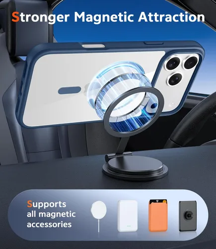 Miniatura 1000 de FNTCASE Funda para iPhone 13 Pro-Max: Fundas magnéticas transparentes compatibles con Magsafe Slim anti amarillamiento protección contra caídas
