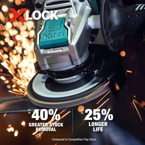 Miniatura 5 de Makita T-03903-3 X-Lock 4‑1/2" 60 Grit Type 29 Disco de pulido y pulido en ángulo X-Lock y todas las amoladoras de eje de 7/8", paquete de 3