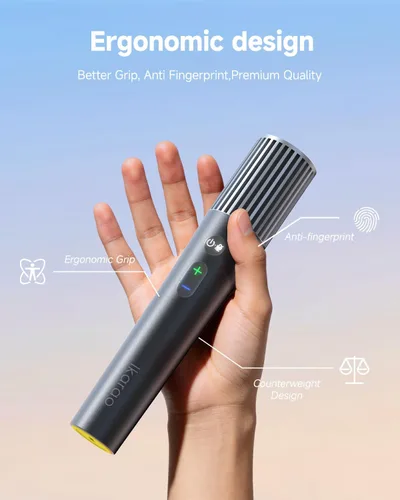 Miniatura 7 de Ikarao Micrófono inalámbrico con receptor de doble canal y estuche de almacenamiento autolimpiante UV, 2 micrófonos dinámicos de mano, batería de 20