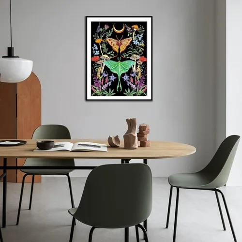 Miniatura 2 de FILASLFT Kits de Arte de Diamante para Adultos Mariposa Luna, Kit de Pintura de Diamantes de Mariposa para Principiantes, Flor de Seta Lunar Punto