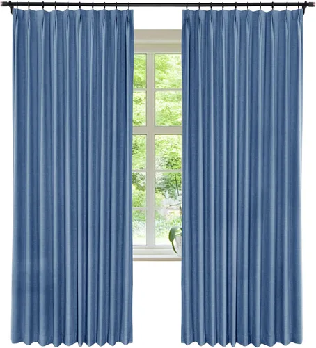 Miniatura 8 de Frelement Cortinas plisadas opacas completas para barra transversal y pista, cortinas texturizadas de lino para dormitorio, sala de estar, cortinas