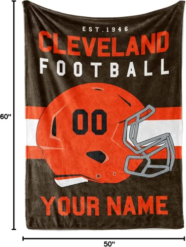 Miniatura 113 de Manta personalizada para fanáticos del fútbol americano – Se envía al día siguiente – Hecha en Estados Unidos – Manta de vellón personalizada