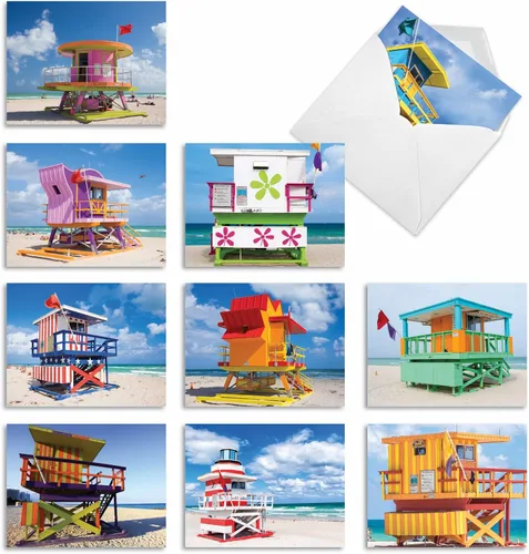 Miniatura 11 de The Best Card Company - 10 tarjetas en blanco para todas las ocasiones (4 x 5.12 pulgadas) - Surtido de tarjetas náuticas, oceánicas, de vida marina