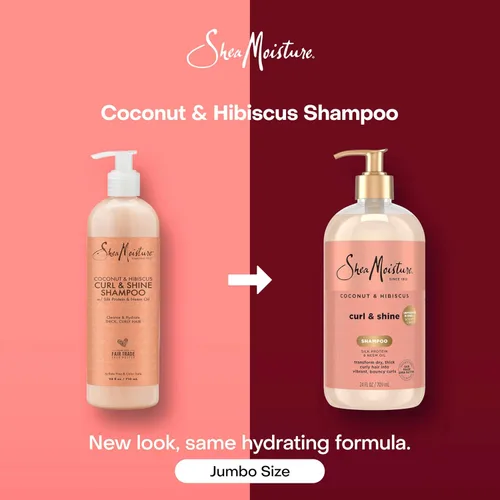 Miniatura 3 de SheaMoisture Champú de coco e hibisco, para cabello grueso y rizado, para limpiar e hidratar, 24 onzas