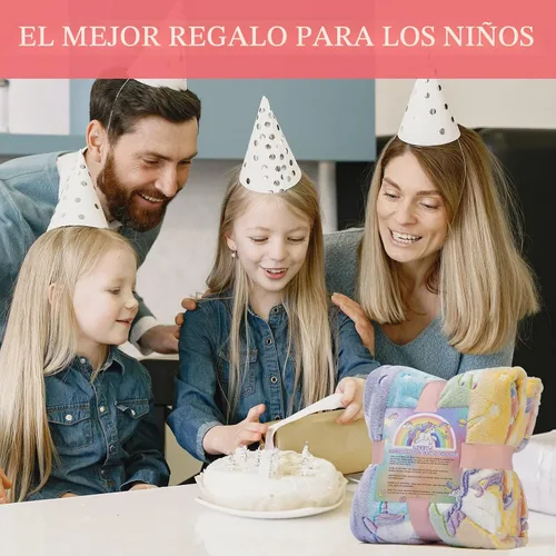 Miniatura 9 de LIFEYJ Manta que brilla en la oscuridad, regalos de unicornios para niñas, manta suave de 3, 4, 5, 6, 7, 8, 9, 10 años, juguetes para niñas de 6 a 8