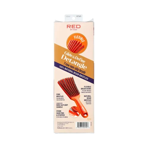 Miniatura 6 de Red by Kiss Cepillo desenredante antideslizante Glide & Define con cerdas naturales de jabalí 10% para cabello natural