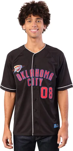 Miniatura 21 de Ultra Game Camiseta de béisbol oficial de la NBA con botones y botones para hombre Negro 23