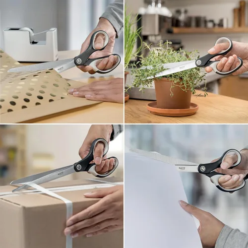 Miniatura 5 de Leitz Tijeras de titanio, para diestros o zurdos (ambidiestros), 10.236 in, papelería de oficina, mango ergonómico, color negro