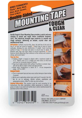 Miniatura 2 de Cinta de montaje transparente Gorilla Tough, Transparente, 6065001-6