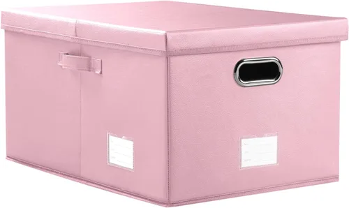 Miniatura 12 de PRANDOM - Cajas de almacenamiento grandes apilables con tapas (paquete de 5 unidades), contenedores organizadores de almacenamiento plegables