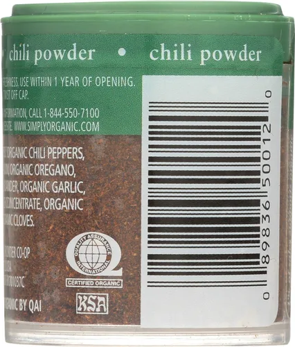 Miniatura 3 de Simply Organic, Mini chile en polvo, 0.60 oz
