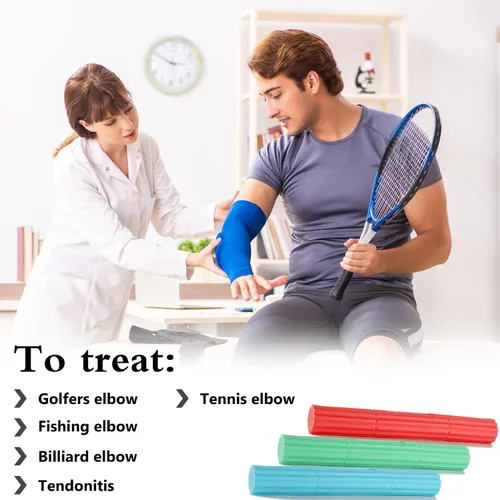 Miniatura 4 de Barra Fortalecedora de Terapia Flex para Codo de Tenista, Codo de Golfista, Tendinitis - Barra de Resistencia de Terapia Física para Alivio del Azul