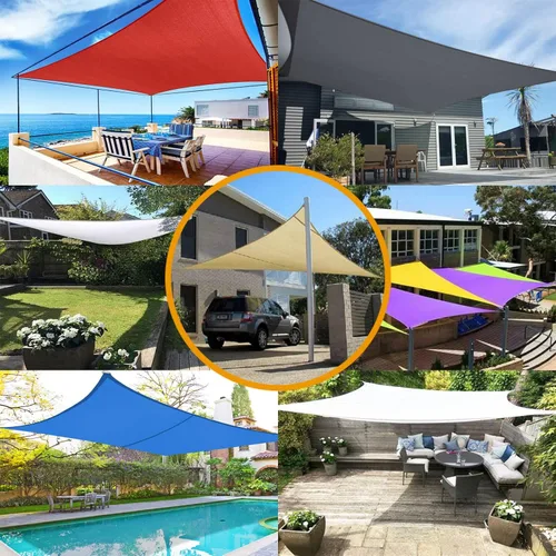 Miniatura 4 de Toldo tipo vela para exteriores, 10 x 20 pies, vela impermeable con bloqueo UV, tela resistente, protección solar, resistente al viento, grado Verde