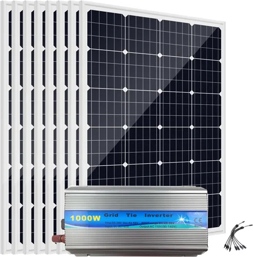 Miniatura 10 de Kit de panel solar con lazo de rejilla de 480 W y 12 V con inversor: 4 paneles solares mono de 120 W + 1000 W en rejilla MPPT Smart Microinversor