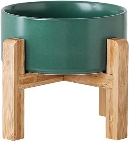 Miniatura 14 de Petygooing Cuenco de cerámica blanco elevado/alzado para perros de razas pequeñas, plato de comida y agua para perros con soporte, cuenco