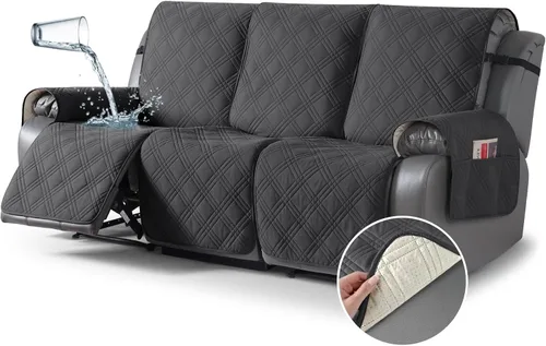 Miniatura 14 de TAOCOCO Fundas para Sillón de Dos Plazas Reclinable 100% Impermeables, Fundas Divididas para Loveseat Reclinable, Funda Antideslizante para Sofá