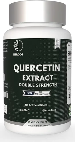 Cápsulas de extracto de quercetina sin OMG, sin gluten, vegetariano apoya la energía general de la fuerza de la salud (120 cápsulas)