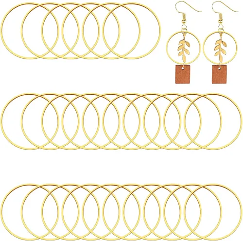 440 aretes de 2.362 in para la fabricación de joyas, aretes de aro hipoalergénicos redondos, anillos de enlace de bisel abierto para suministros de