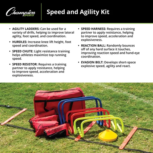 Miniatura 6 de Champion Sports SAGKIT Kit de entrenamiento de agilidad de velocidad, 15 uds./bolsa