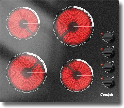 Miniatura 12 de Estufa eléctrica de 2 quemadores de 12 pulgadas, encimera eléctrica incorporada de 3000 W, estufa eléctrica radiante con 9 niveles de potencia