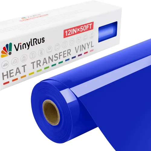 Miniatura 18 de VinylRus Vinilo de transferencia de calor, rollo de vinilo blanco para planchar de 12 pulgadas x 50 pies para camisas, vinilo HTV para Silhouette