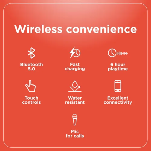 Miniatura 2 de RadioShack High Performance Wireless Headphones, Active Noise Cancelling Earbuds, IPX5 Water Resistant Bluetooth Headphones with 400MAH Battery