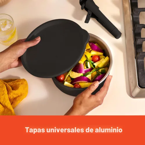 Miniatura 7 de BELLA - Juego de 8 piezas de ollas y sartenes con mangos extraíbles, cocina Fits-anywhere™ con recubrimiento antiadherente EverGood™ de cerámica
