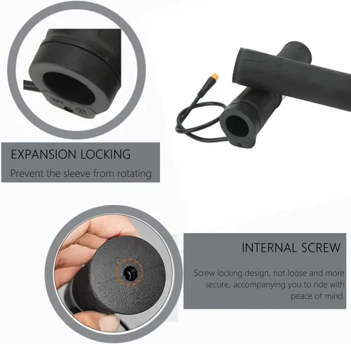 Miniatura 3 de Agarre eléctrico del acelerador, cómodo diseño dividido de goma, control de media rotación para motocicletas, bicicletas, scooters, jinetes