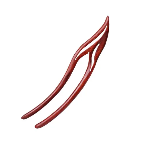 Horquilla de palisandro para moños, horquillas de pelo en forma de fuego para chignon palo de pelo de madera vintage para mujer, palillos de pelo,