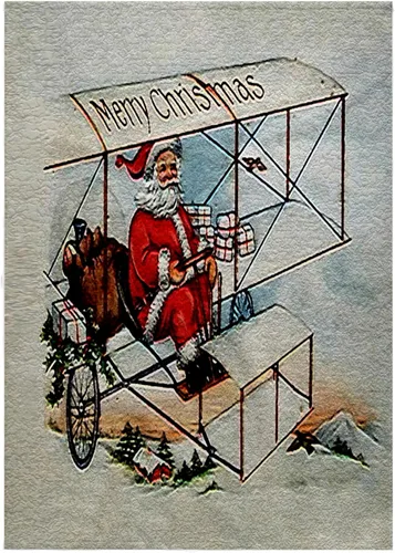 Miniatura 7 de 3dRose Paño de lavado de 11 x 12 pulgadas para cara y cuerpo – Feliz Navidad Santa volando una caja vintage cometa avión imagen vintage diseños