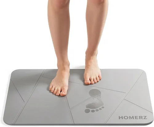 Miniatura 9 de Homerz Tapete de baño de piedra de alta calidad, tapete de baño de tierra de diatomeas absorbente de roca para baño, tapete de secado de piedra