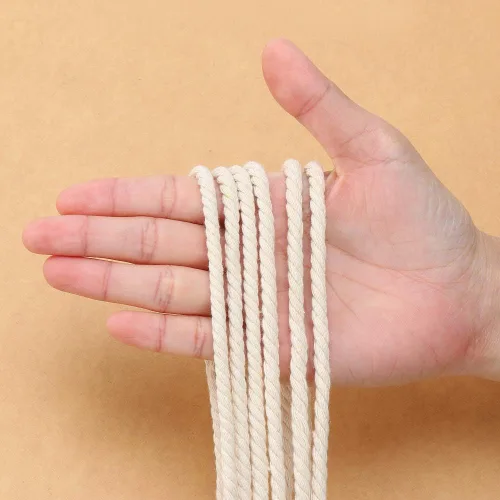 Miniatura 4 de Cordón de macramé de 5 mm x 165 yardas, cuerda de macramé de algodón natural - cuerda de algodón de macramé trenzada de 3 hilos para colgar