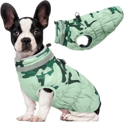 Miniatura 51 de Lelepet Abrigo cálido para perro, abrigo de invierno para perro, chaqueta impermeable para perros con arnés incorporado, chaleco reflectante