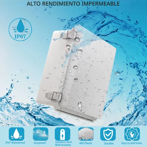 Miniatura 2 de Caja Eléctrica Impermeable para Exteriores Caja de Conexiones Resistente a la Intemperie IP67 Carcasa de Plástico ABS Caja de Proyecto para Gris