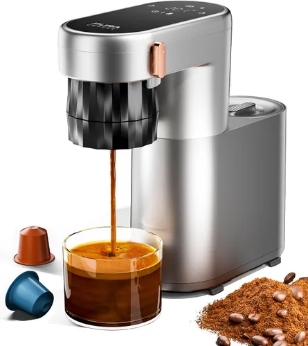 C1 Pro - Mini máquina de café espresso compacta con cápsulas NS y café molido, cafetera espresso portátil recargable, pequeña máquina eléctrica de