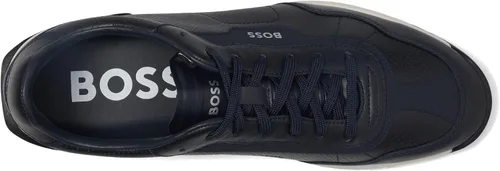Miniatura 2 de HUGO BOSS Zapatillas Zayn de malla de cuero de perfil bajo para hombre